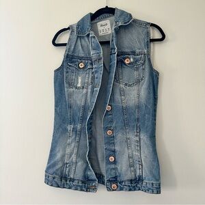 Women’s denim co eat 1969 button down blue vest size 0